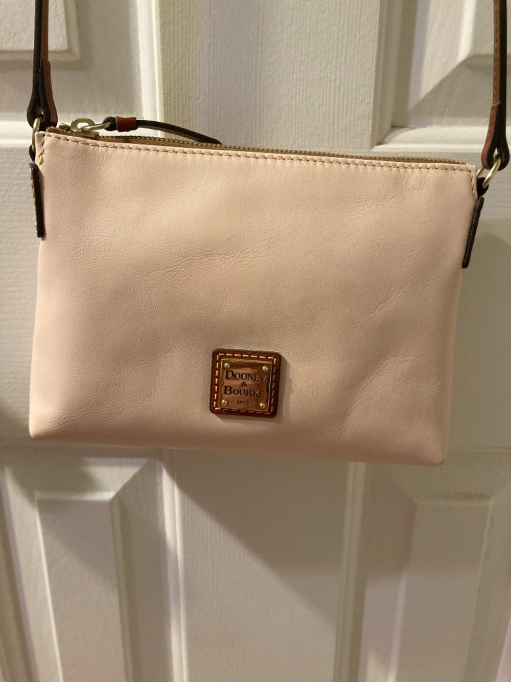 Dooney and Bourke Soft Pink Blush Leather Pouchette Crossbody Bag